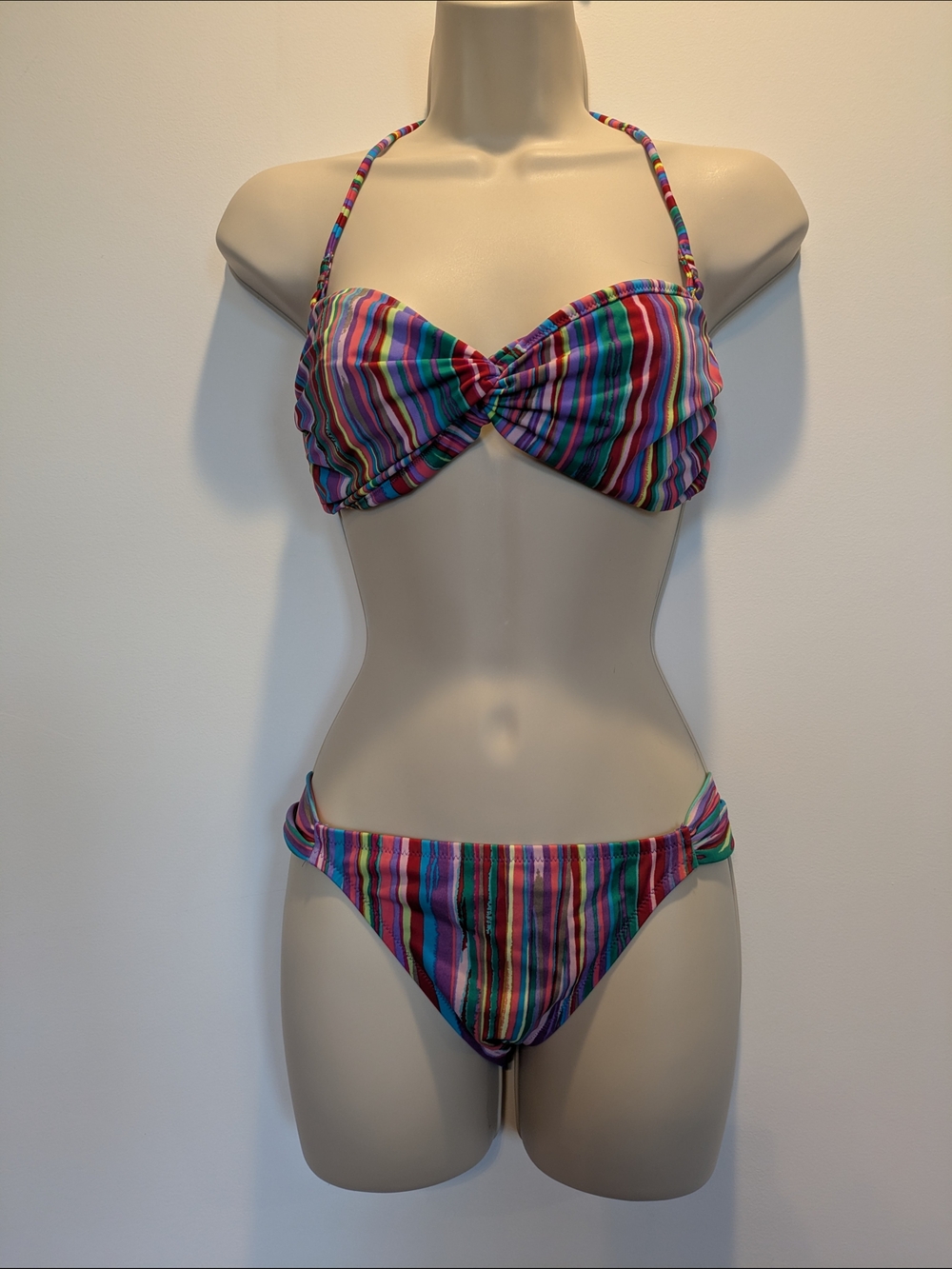Victoria's Secret Multicolor Striped Bandeau Bikini